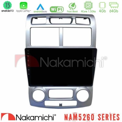 Nakamichi NAM5260 Series 4Core Android13 4+64GB Kia Sportage 2005-2008 Navigation Multimedia Tablet 9