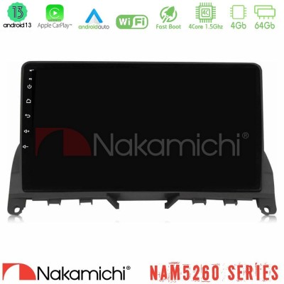 Nakamichi NAM5260 Series 4Core Android13 4+64GB Mercedes C Class W204 Navigation Multimedia Tablet 9