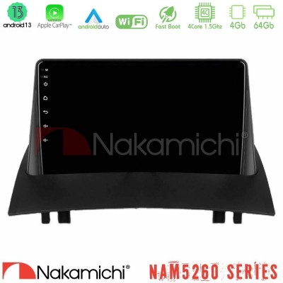 Nakamichi NAM5260 Series 4Core Android13 4+64GB Renault Megane 2 2002-2008 Navigation Multimedia Tablet 9