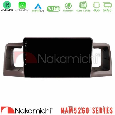 Nakamichi NAM5260 Series 4Core Android13 4+64GB Toyota Corolla 2002-2006 Navigation Multimedia Tablet 9