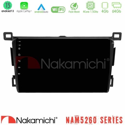 Nakamichi NAM5260 Series 4Core Android13 4+64GB Toyota RAV4 2013-2018 Navigation Multimedia Tablet 9