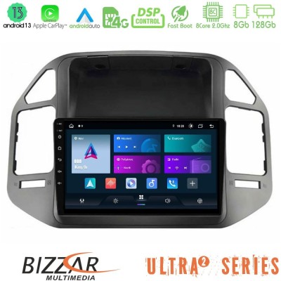 Bizzar Ultra Series Mitsubishi Pajero 2002-2006 8core Android13 8+128GB Navigation Multimedia Tablet 9