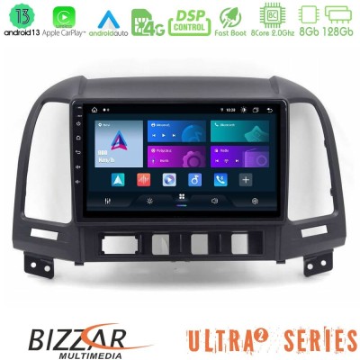 Bizzar Ultra Series Hyundai Santa Fe 2006-2013 8core Android13 8+128GB Navigation Multimedia Tablet 10