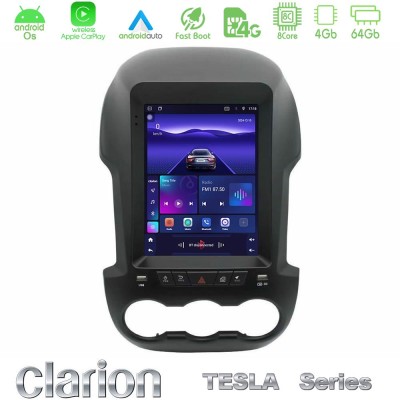 Clarion GL300 Tesla Series Android OS 8Core 4+64GB Ford Ranger 2012-2016 Navigation Multimedia Tablet 9.7