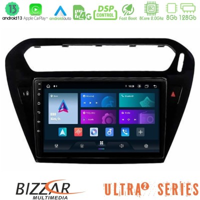 Bizzar Ultra Series Citroen C-Elysee / Peugeot 301 8core Android13 8+128GB Navigation Multimedia Tablet 9