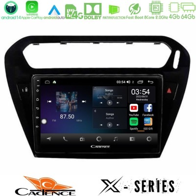 Cadence X Series Citroen C-Elysee / Peugeot 301 8core Android 14 4+64GB Navigation Multimedia Tablet 9