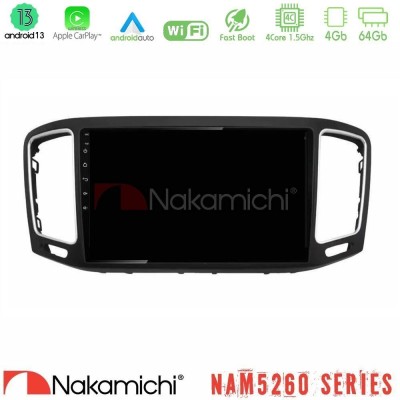 Nakamichi NAM5260 Series 4Core Android13 4+64GB VW Sharan 2010-2015 Navigation Multimedia Tablet 9