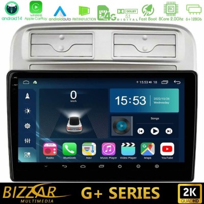 Bizzar G+ Series Fiat Grande Punto 2006-2011 8core Android14 6+128GB Navigation Multimedia Tablet 9