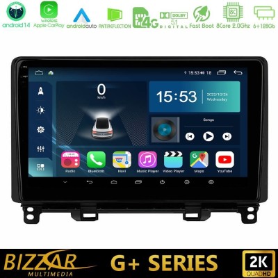 Bizzar G+ Series Honda Jazz 2021-2025 8core Android14 6+128GB Navigation Multimedia Tablet 9
