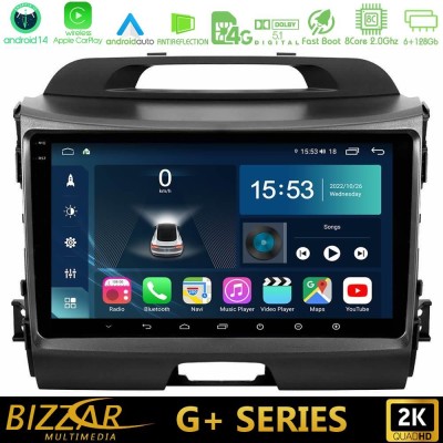 Bizzar G+ Series Kia Sportage 8core Android14 6+128GB Navigation Multimedia Tablet 9