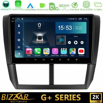 Bizzar G+ Series Subaru Forester 8core Android14 6+128GB Navigation Multimedia Tablet 9