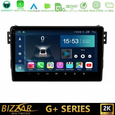 Bizzar G+ Series Suzuki Splash & Opel Agila 2008-2014 8core Android14 6+128GB Navigation Multimedia Tablet 9