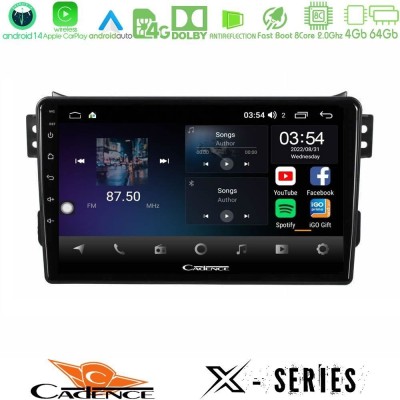 Cadence X Series Suzuki Splash & Opel Agila 2008-2014 8core Android 14 4+64GB Navigation Multimedia Tablet 9