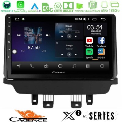 Cadence X2 Series 8Core Android14 6+128GB  Mazda 2 2014-2021 Navigation Multimedia Tablet 9