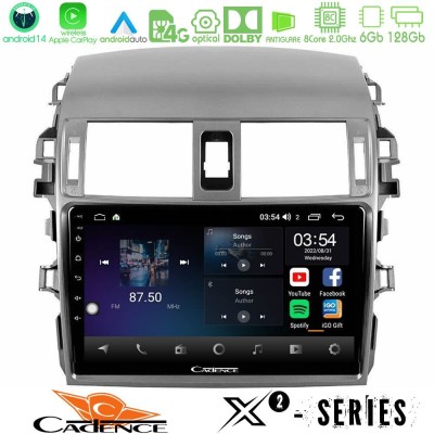 Cadence X2 Series 8Core Android14 6+128GB  Toyota Corolla 2008-2010 Navigation Multimedia Tablet 9