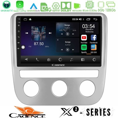 Cadence X2 Series 8Core Android14 6+128GB  VW Scirocco 2008-2014 Navigation Multimedia Tablet 9