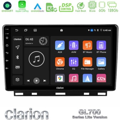 Clarion GL700 Lite Series 8Core Android11 6+128GB Renault Clio 5 2020-2025 Navigation Multimedia Tablet 9