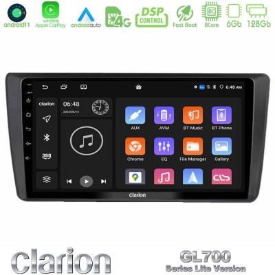 Clarion GL700 Lite Series Skoda Octavia 2004-2012 8Core Android11 6+128GB Navigation Multimedia Tablet 9