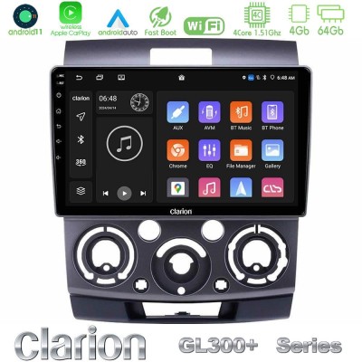 Clarion GL300+ Series 4Core Android11 4+64GB  Ford Ranger/Mazda BT50 Navigation Multimedia Tablet 9