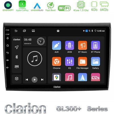 Clarion GL300+ Series 4Core Android11 4+64GB  Fiat Bravo Navigation Multimedia Tablet 9
