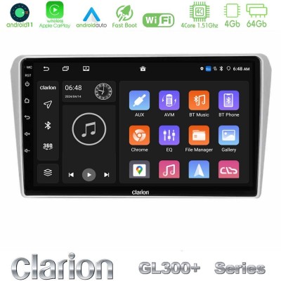 Clarion GL300+ Series 4Core Android11 4+64GB  Toyota Avensis T25 02/2003–2008 Navigation Multimedia Tablet 9