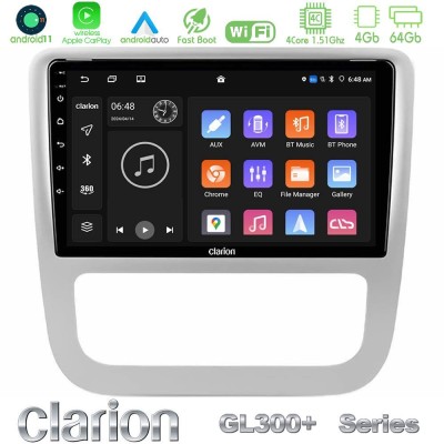 Clarion GL300+ Series 4Core Android11 4+64GB  VW Scirocco 2008-2014 Navigation Multimedia Tablet 9