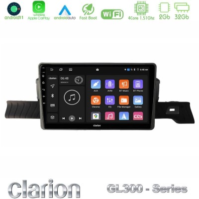 Clarion GL300 Series 4Core Android11 2+32GB Citroen C3 You 2025-> Navigation Multimedia Tablet 9
