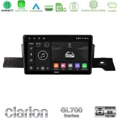 Clarion GL700 Series 8Core Android13 4+64GB Citroen C3 You 2025-> Navigation Multimedia Tablet 9