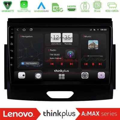 Lenovo Thinkplus A2MAX Series 8Core Android15 4+64GB  Ford Ranger 2017-2022 Navigation Multimedia Tablet 9