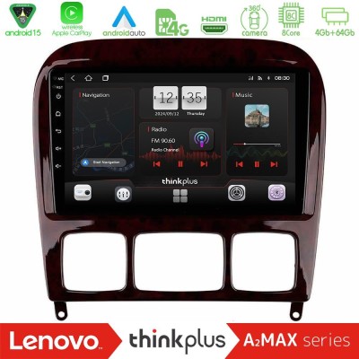 Lenovo Thinkplus A2MAX Series 8Core Android15 4+64GB  Mercedes S Class 1999-2004 (W220) Navigation Multimedia Tablet 9
