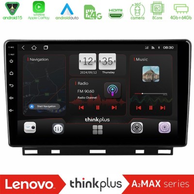 Lenovo Thinkplus A2MAX Series 8Core Android15 4+64GB  Renault Clio 5 2020-2025 Navigation Multimedia Tablet 9