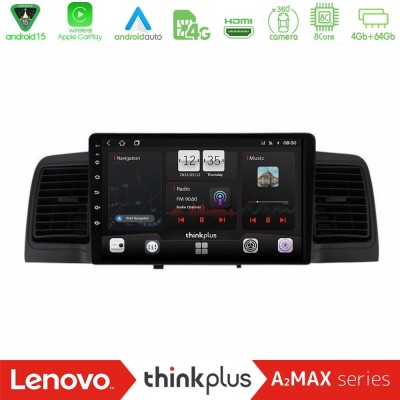 Lenovo Thinkplus A2MAX Series 8Core Android15 4+64GB  Toyota Corolla 2002-2006 Navigation Multimedia Tablet 9