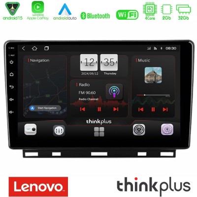 Lenovo Thinkplus Series 4Core Android15 2+32GB  Renault Clio 5 2020-2025 Navigation Multimedia Tablet 9