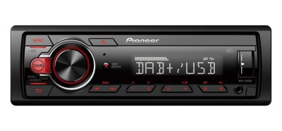pioneer MVH-130DAB Headunit 1-DIN Radio Usb/DAB/DAB+ RED