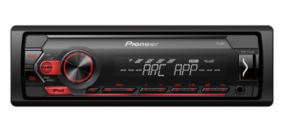 pioneer MVH-S120UI Headunit 1-DIN with red illumination, USB and compatible with Apple and Android