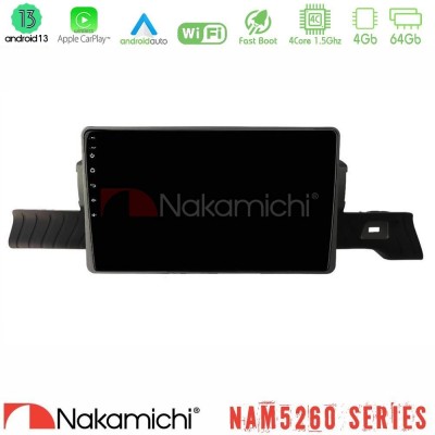 Nakamichi NAM5260 Series 4Core Android13 4+64GB Citroen C3 You 2025-> Navigation Multimedia Tablet 9