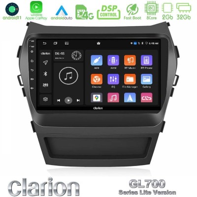 Clarion GL700 Lite Series 8Core Android11 2+32GB Hyundai iX45 2012-2017 Navigation Multimedia Tablet 9