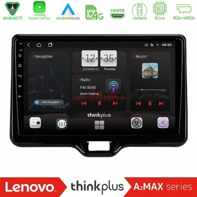 Lenovo Thinkplus A2MAX Series 8Core Android15 4+64GB Toyota Yaris Cross RHD 2020-> (Low Version) Navigation Multimedia Tablet 9