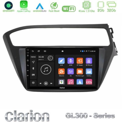 Clarion GL300 Series 4Core Android11 2+32GB Hyundai i20 2018-2020 RHD Navigation Multimedia Tablet 9