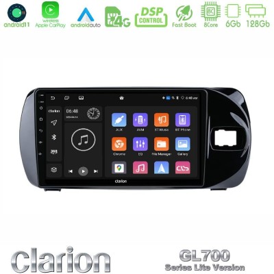 Clarion GL700 Lite Series 8Core Android11 6+128GB Toyota Yaris (Vitz) 2015-2020 RHD Navigation Multimedia Tablet 9