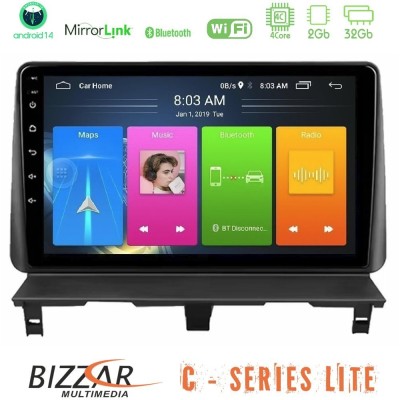 Bizzar C Series Lite 4Core Android14 2+32GB Peugeot Partner / Citroën Berlingo 2002-2008 Navigation Multimedia Tablet 9