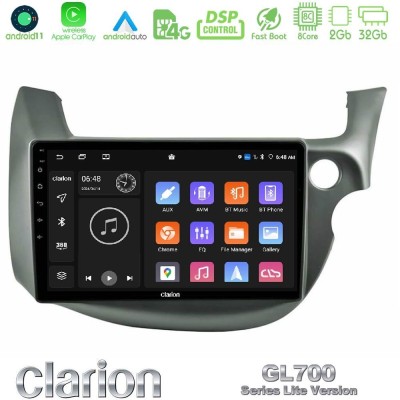 Clarion GL700 Lite Series 8Core Android11 2+32GB Honda Jazz (Fit) 2009-2013 RHD Navigation Multimedia Tablet 10