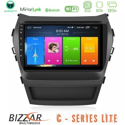 Bizzar C Series Lite 4Core Android14 2+32GB Hyundai iX45 2012-2017 Navigation Multimedia Tablet 9