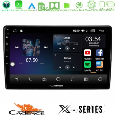 Cadence X Series Fiat Panda 2003-2012 8core Android 14 4+64GB Navigation Multimedia Tablet 9