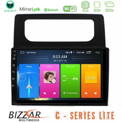 Bizzar C Series Lite 4Core Android14 2+32GB VW Caddy 2004-2014 Navigation Multimedia Tablet 10