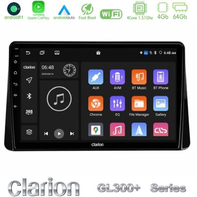 Clarion GL300+ Series 4Core Android11 4+64GB Mitsubishi Eclipse Cross 2018-2023 Navigation Multimedia Tablet 9