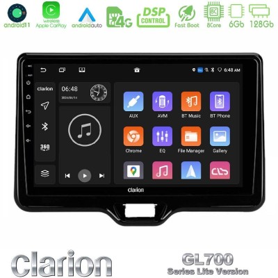 Clarion GL700 Lite Series 8Core Android11 6+128GB Toyota Yaris Cross RHD 2020-> (Low Version) Navigation Multimedia Tablet 9