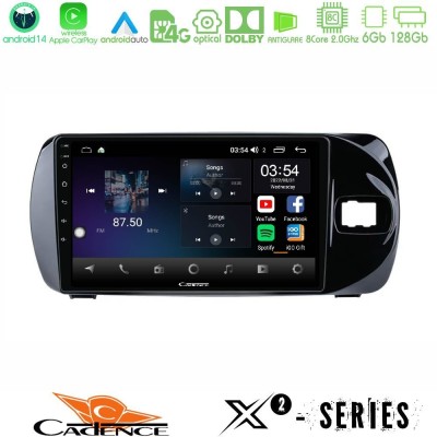 Cadence X2 Series 8Core Android14 6+128GB Toyota Yaris (Vitz) 2015-2020 RHD Navigation Multimedia Tablet 9