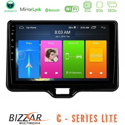 Bizzar C Series Lite 4Core Android14 2+32GB Toyota Yaris Cross RHD 2020-> (Low Version) Navigation Multimedia Tablet 9