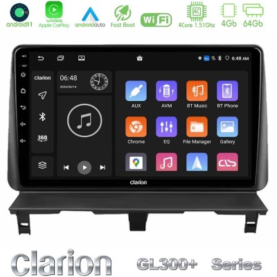 Clarion GL300+ Series 4Core Android11 4+64GB Peugeot Partner / Citroën Berlingo 2002-2008 Navigation Multimedia Tablet 9